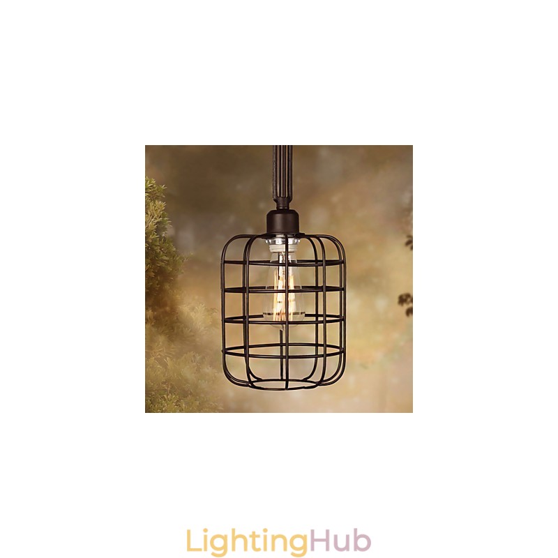 Retro Mini Style Painting Metal Pendant Light