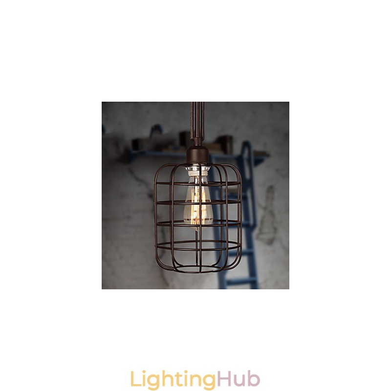 Retro Mini Style Painting Metal Pendant Light