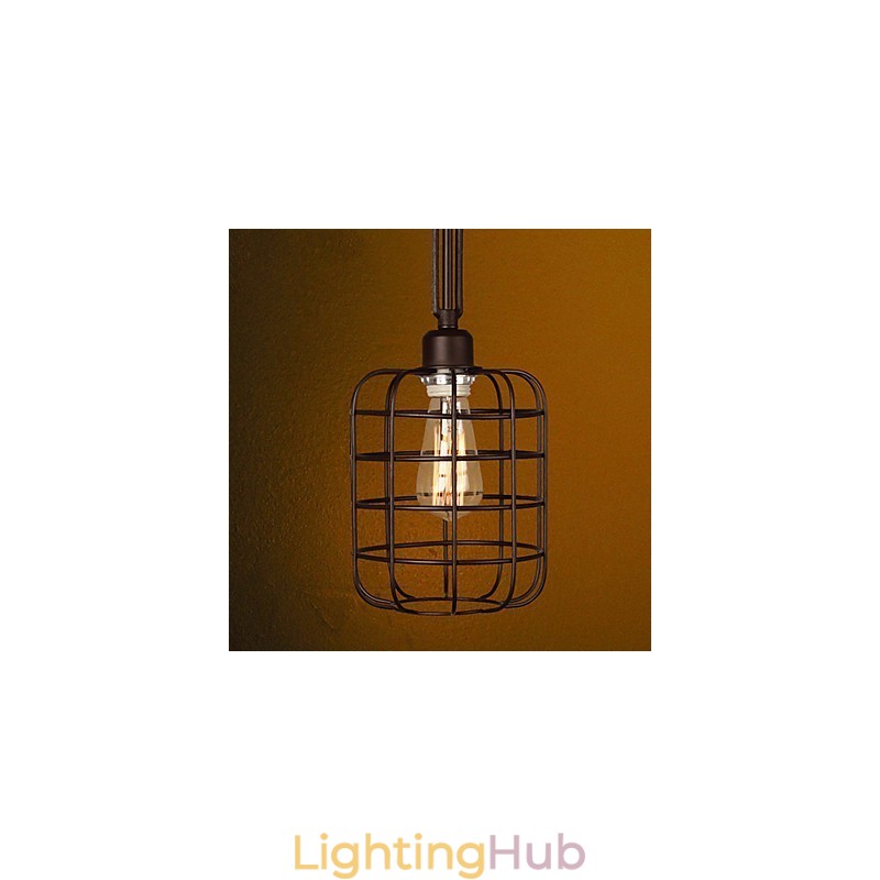 Retro Mini Style Painting Metal Pendant Light