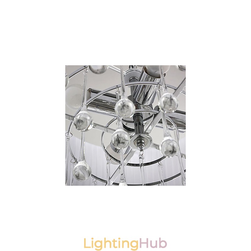 Contemporary Crystal 4 Light Pendant With Black Shade