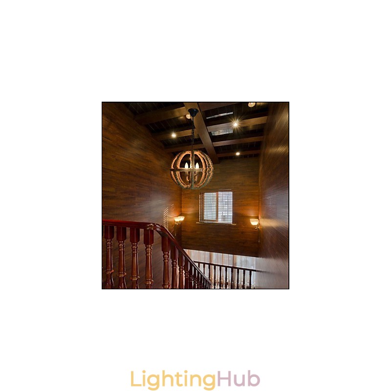 North American Type Rural Industrial Hemp retro Wrought Iron Chandelier