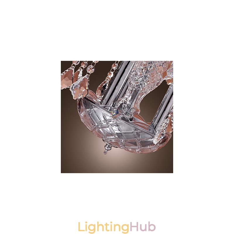 Modern Crystal Pendant Light with 3 Lights in Glass Shade