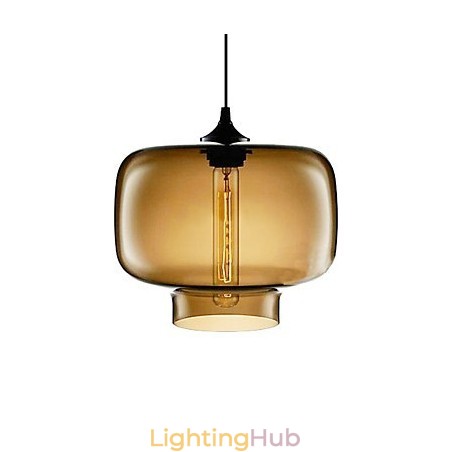 70W Modern Glass Pendant Light in Brown Transparent Bottle Design 70W Modern Glass Pendant Light in Brown Transparent Bottle Design