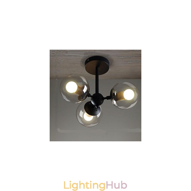Glass Ball Iron Beanstalk Molecular Ceiling Lamps