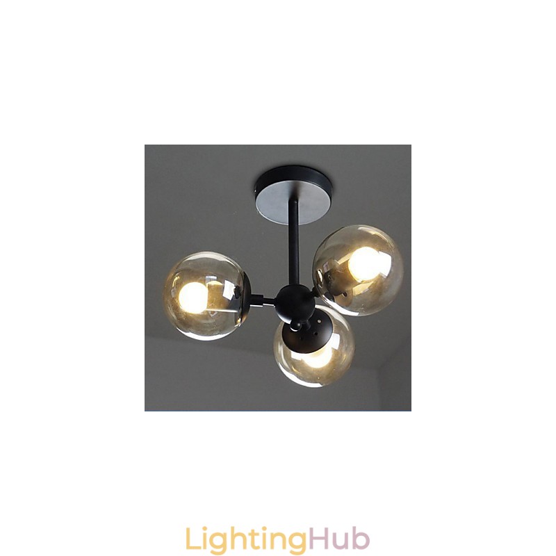 Glass Ball Iron Beanstalk Molecular Ceiling Lamps