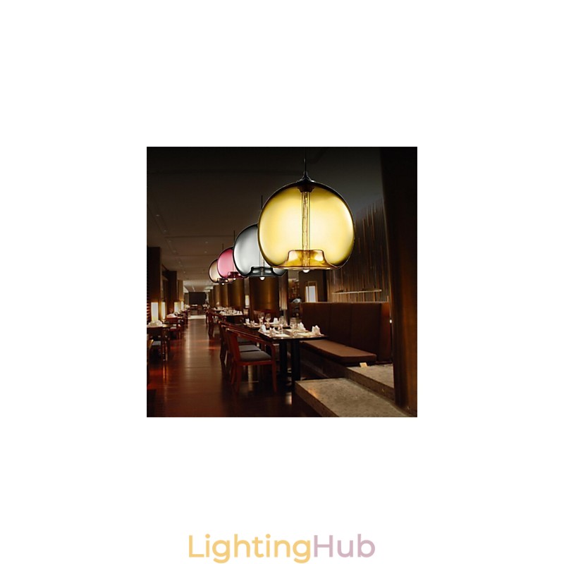 Retro Creative Single Head Glass Pendant Lamp Cafe In The Goldfish Bowl
