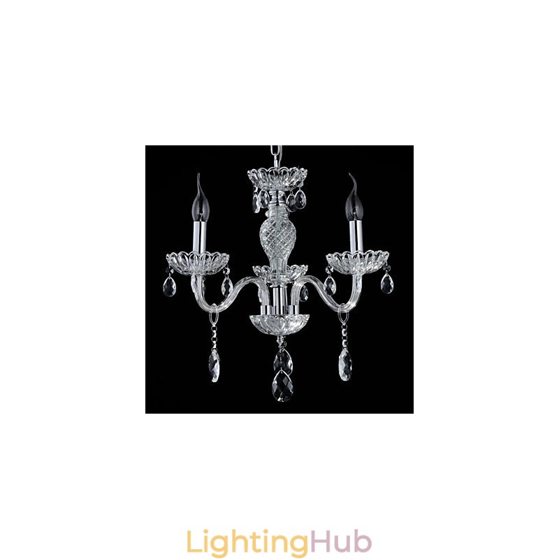 6 Light The style of palace Glass Chandelier With Candle Bulb