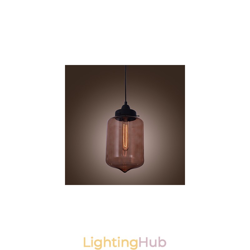70W Modern Glass Pendant Light in Transparent Bottle Design