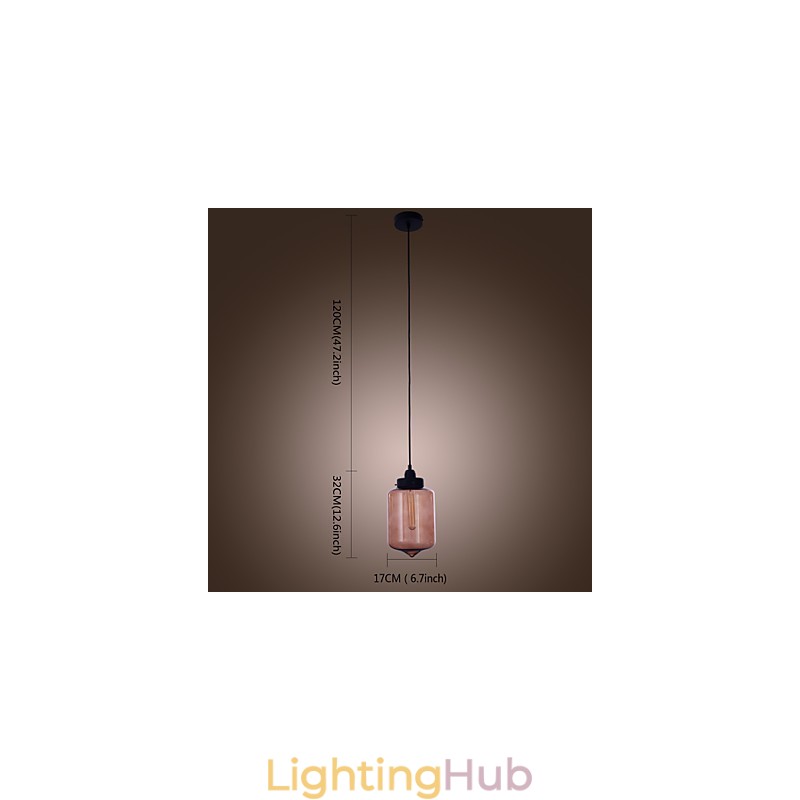 70W Modern Glass Pendant Light in Transparent Bottle Design