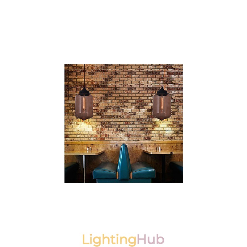 70W Modern Glass Pendant Light in Transparent Bottle Design