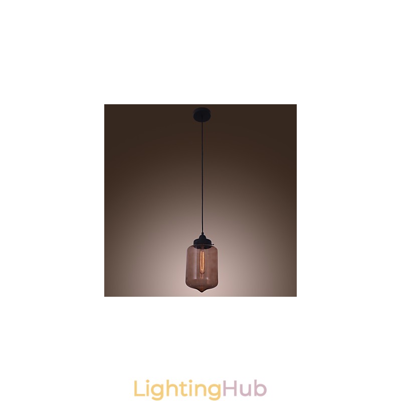 70W Modern Glass Pendant Light in Transparent Bottle Design