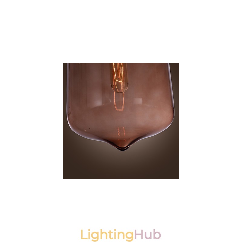 70W Modern Glass Pendant Light in Transparent Bottle Design