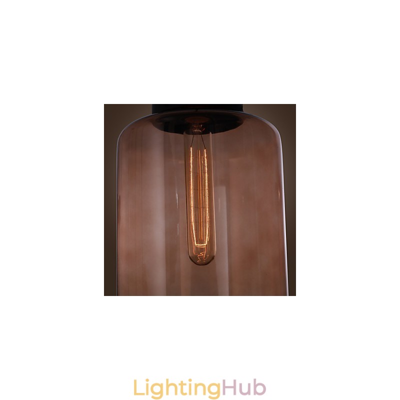 70W Modern Glass Pendant Light in Transparent Bottle Design