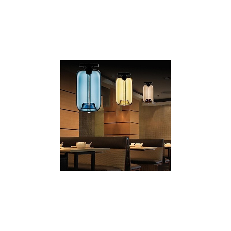 Retro Creative Single Head Glass Pendant Lamp Cafe In The Goldfish Bowl