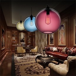 Retro Creative Single Head Glass Pendant Lamp Cafe In The Goldfish Bowl