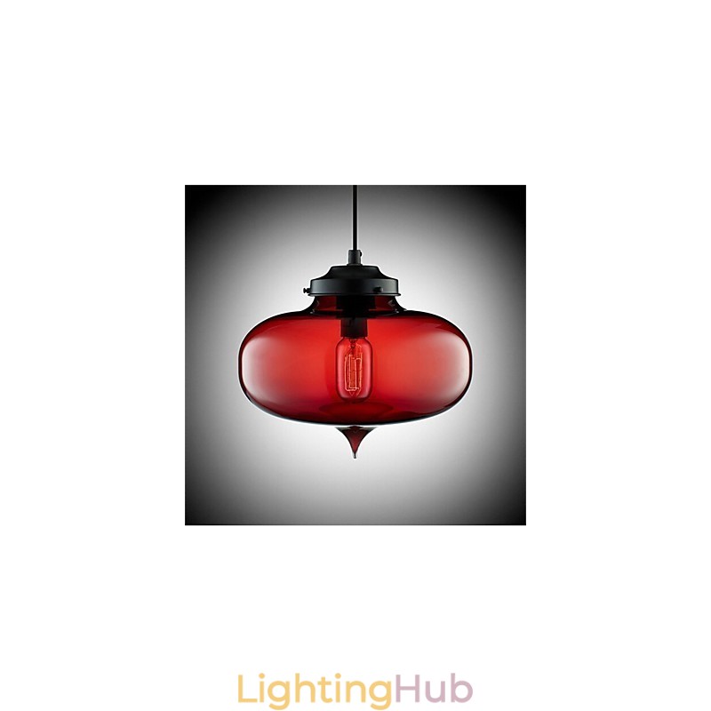 Retro Creative Single Head Glass Pendant Lamp Cafe In The Goldfish Bowl