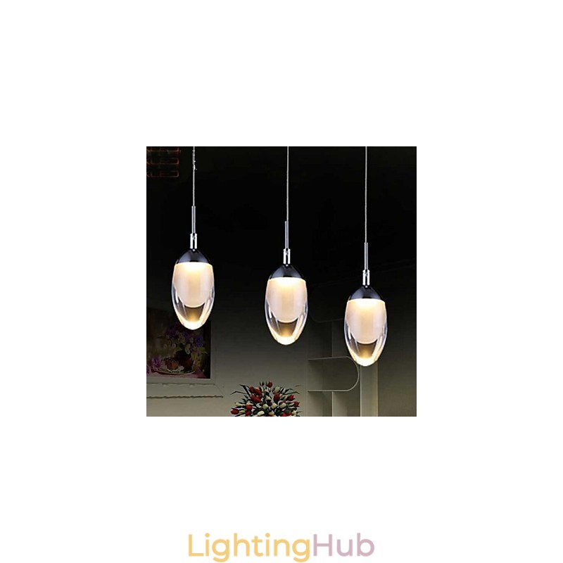 Modern Contemporary Chrome Metal Pendant Light
