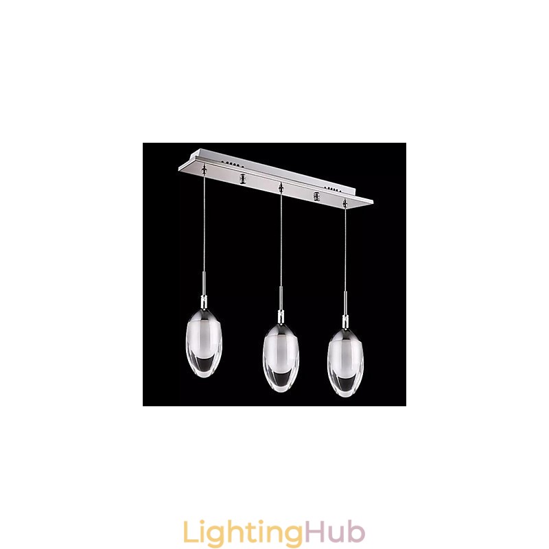 Modern Contemporary Chrome Metal Pendant Light