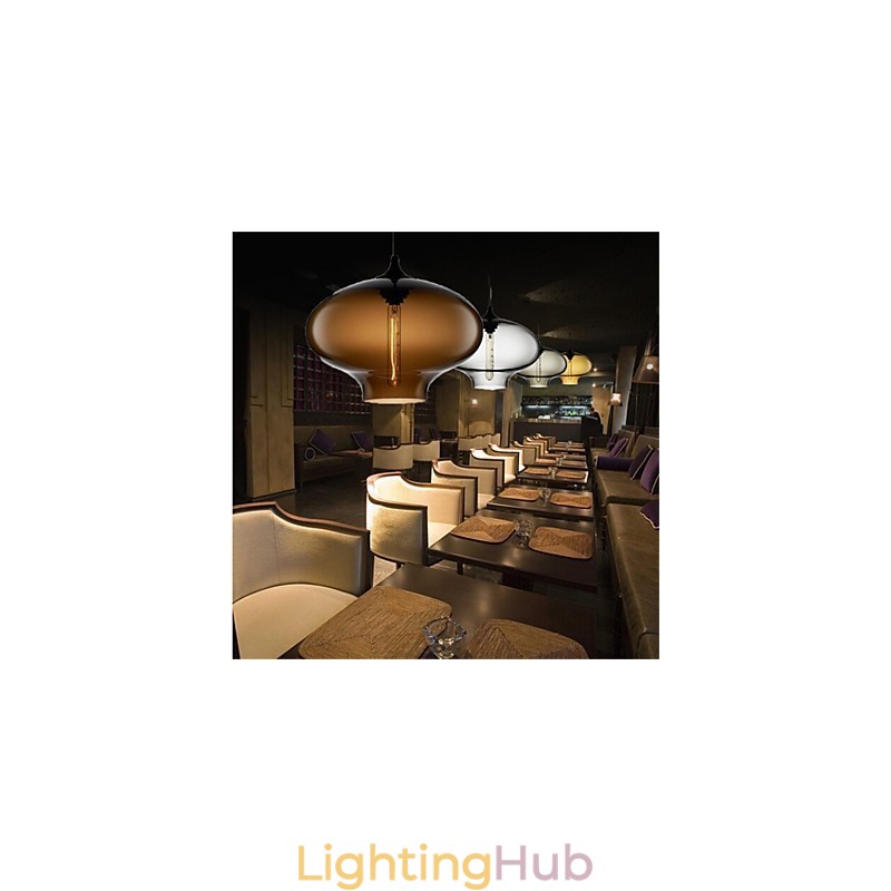 Retro Creative Single Head Glass Pendant Lamp Cafe In The Goldfish Bowl