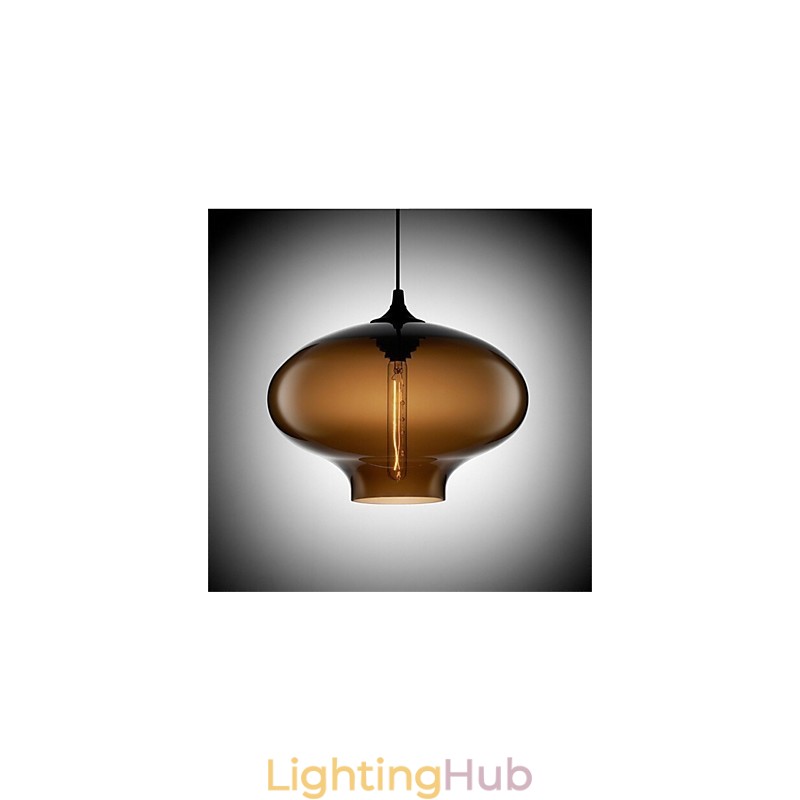 Retro Creative Single Head Glass Pendant Lamp Cafe In The Goldfish Bowl