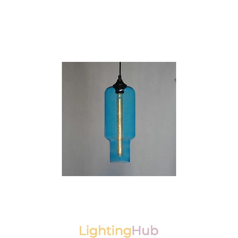 Modern Glass Pendant Light in Brown Bubble Design