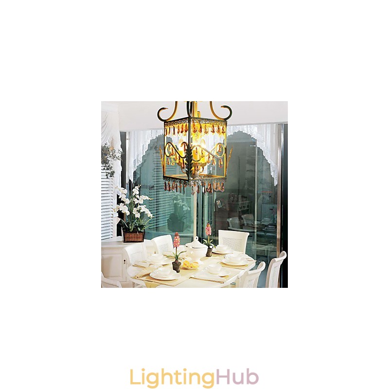 Rural of Europe Type Droplight American Country Rectangular Shell Lamp Porch Lamp