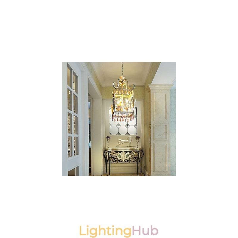Rural of Europe Type Droplight American Country Rectangular Shell Lamp Porch Lamp
