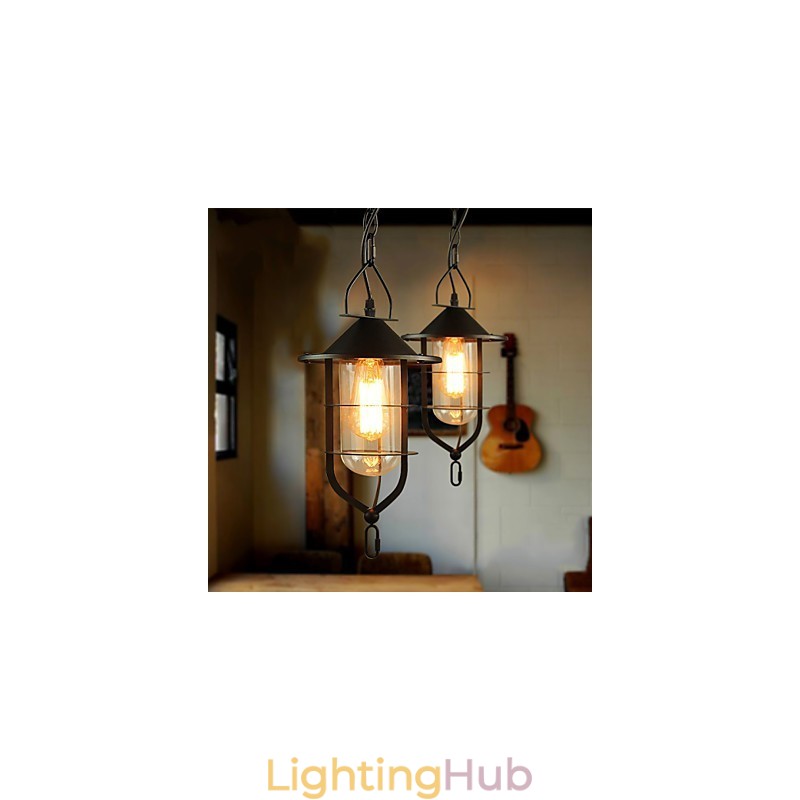 Retro Mini Style Painting Metal Pendant Light