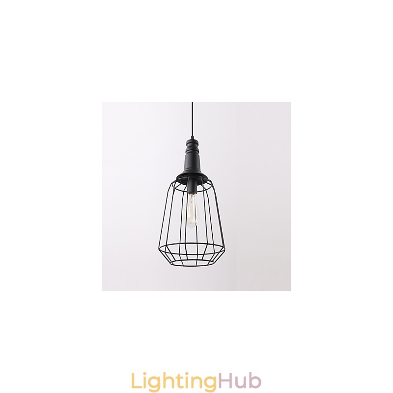 Rustic Lodge Retro Country Mini Style Painting Metal Pendant Light Garage