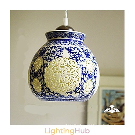 Retro Ceramic lamp lamp Stairs Blue Single Head Chandelier Creative Retro Ceramic lamp lamp Stairs Blue Single Head Chandelier Creative