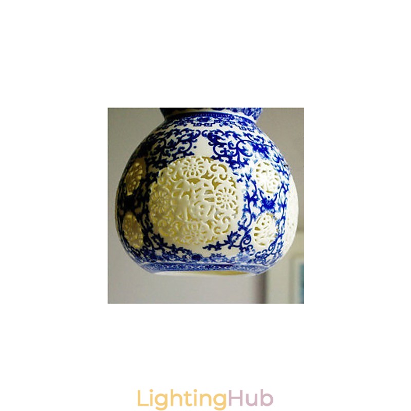 Retro Ceramic lamp lamp Stairs Blue Single Head Chandelier Creative
