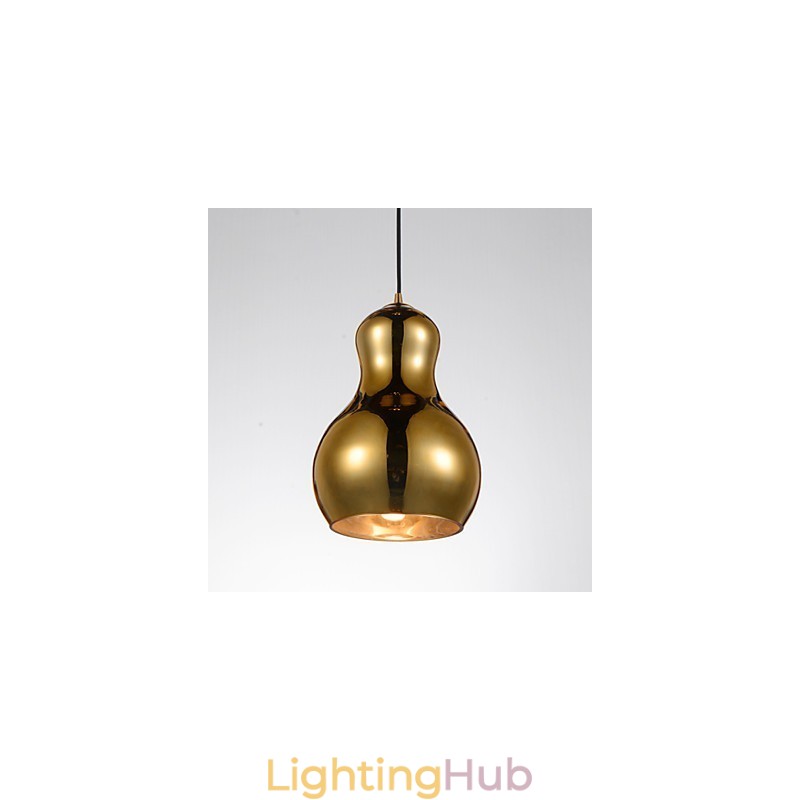 Gourd shaped Pendant Lamp 1 Light Modern Simplicity Golden Chrome Rose Gold Amber Smoky Gray Glass &Carbon Steel