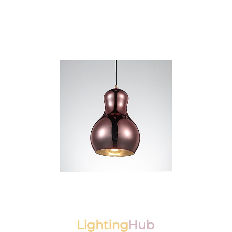 Gourd shaped Pendant Lamp 1 Light Modern Simplicity Golden Chrome Rose Gold Amber Smoky Gray Glass &Carbon Steel