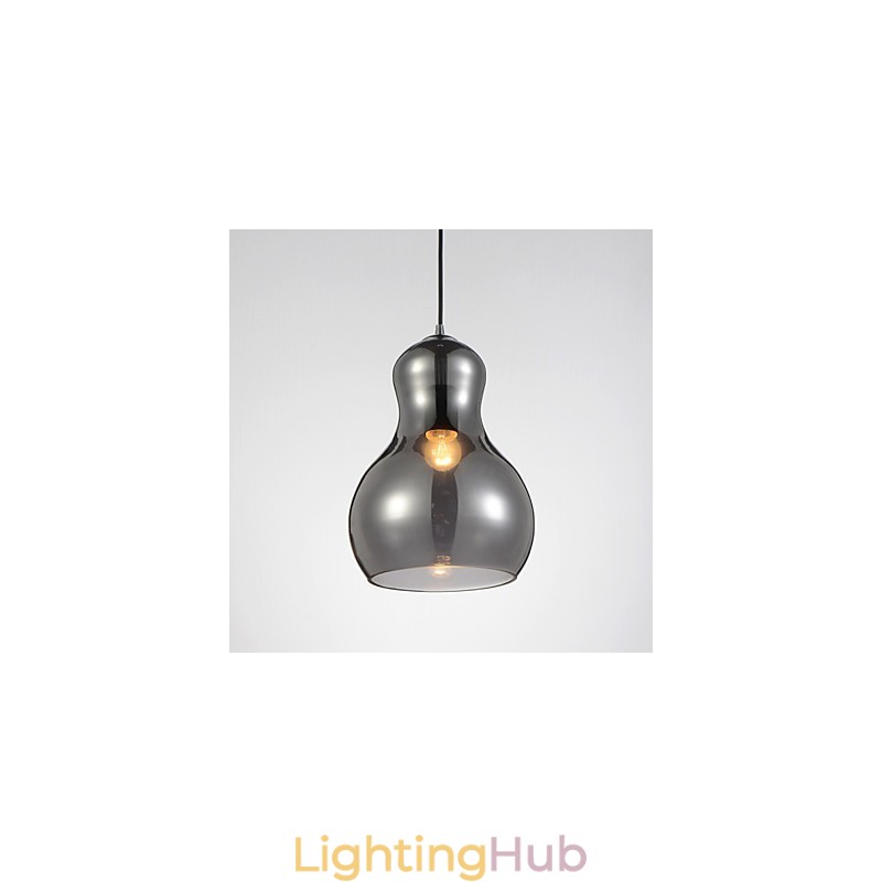 Gourd shaped Pendant Lamp 1 Light Modern Simplicity Golden Chrome Rose Gold Amber Smoky Gray Glass &Carbon Steel