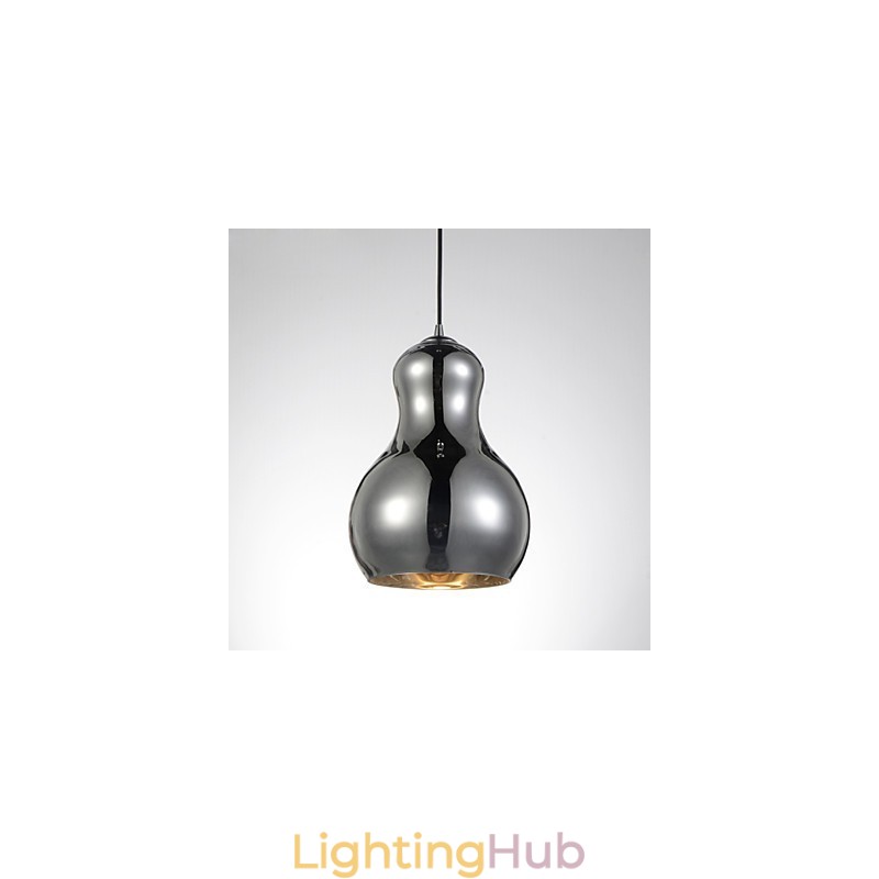 Gourd shaped Pendant Lamp 1 Light Modern Simplicity Golden Chrome Rose Gold Amber Smoky Gray Glass &Carbon Steel