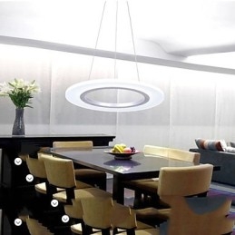 Pendant Light Round Ceiling Chandelier Milky Acrylic Ceiling Lamps with Single Ring