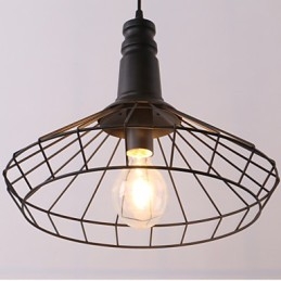 Rustic Lodge Retro Country Mini Style Painting Metal Pendant Light Garage
