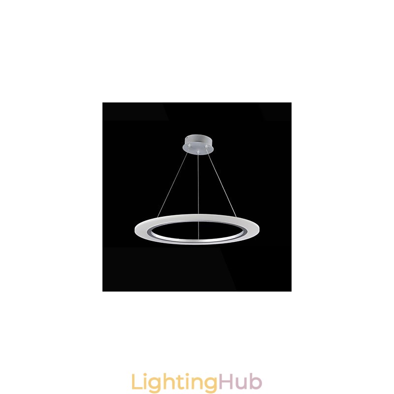 Pendant Light Round Ceiling Chandelier Milky Acrylic Ceiling Lamps with Single Ring