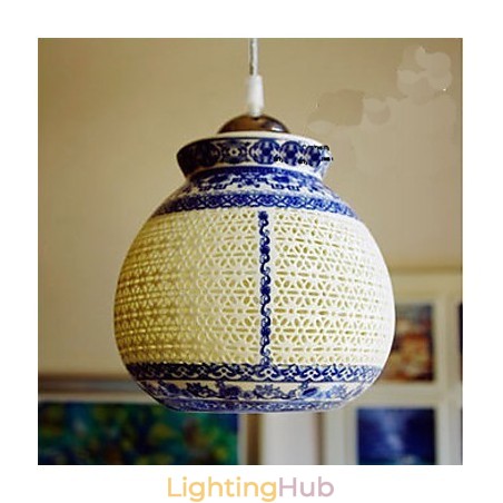 Retro Ceramic lamp lamp Stairs Blue Single Head Chandelier Creative Retro Ceramic lamp lamp Stairs Blue Single Head Chandelier Creative