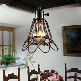 American Country Industrial Wind Lamp Retro Small Chandelier Iron Cage