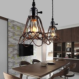 American Country Industrial Wind Lamp Retro Small Chandelier Iron Cage