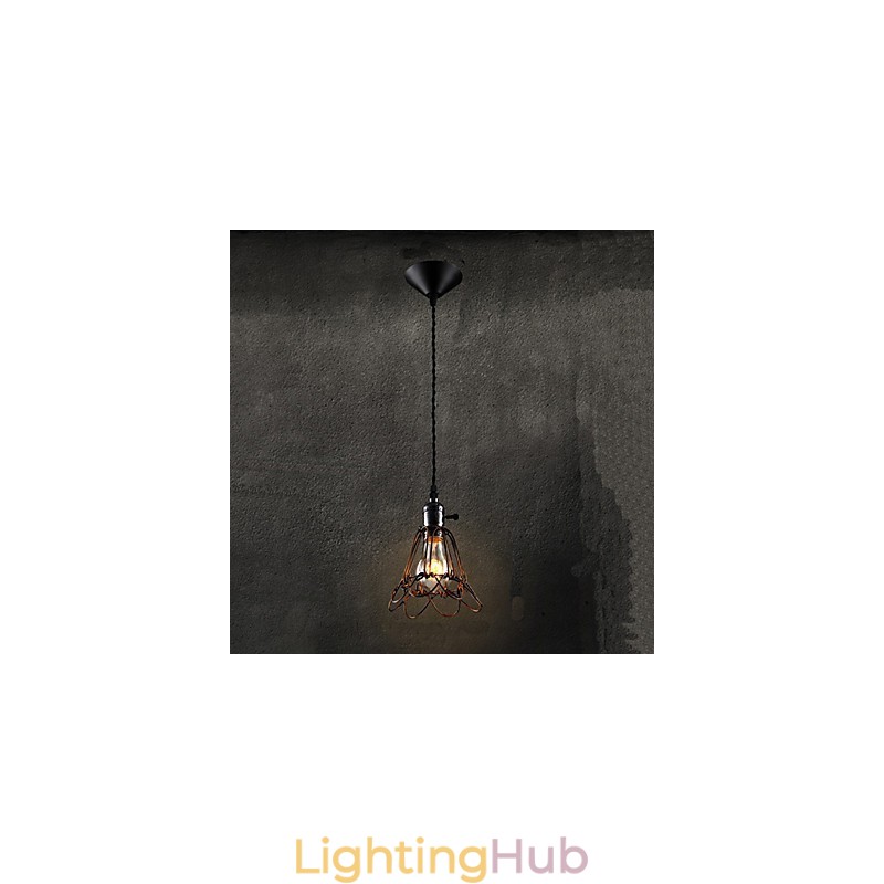 American Country Industrial Wind Lamp Retro Small Chandelier Iron Cage