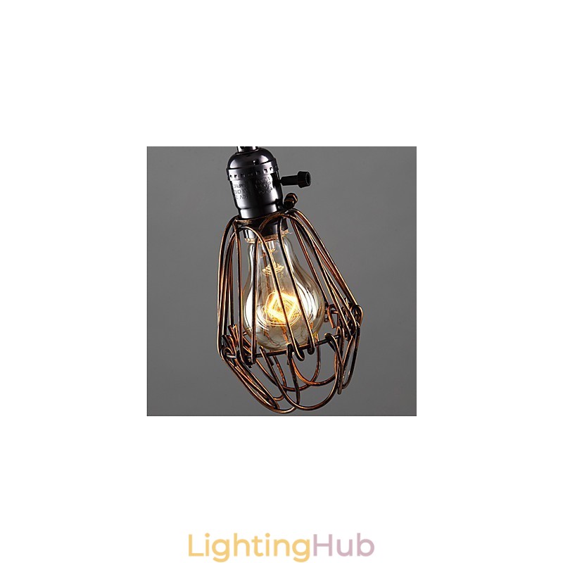 American Country Industrial Wind Lamp Retro Small Chandelier Iron Cage
