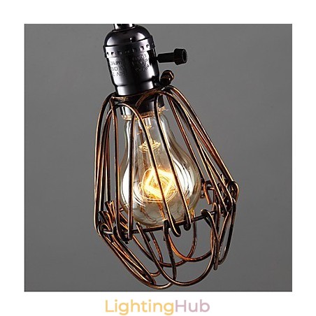American Country Industrial Wind Lamp Retro Small Chandelier Iron Cage American Country Industrial Wind Lamp Retro Small Chandelier Iron Cage