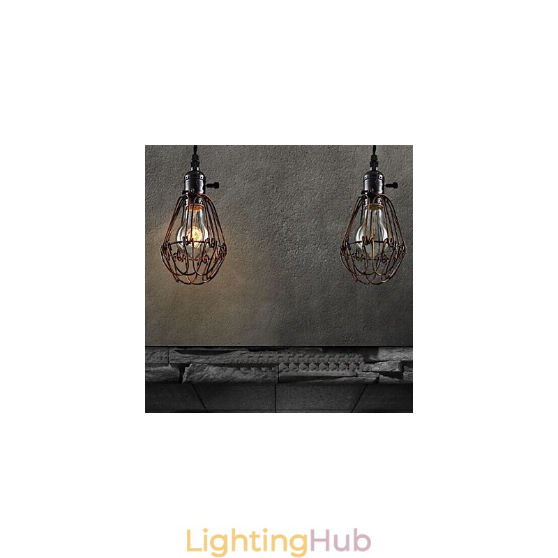 American Country Industrial Wind Lamp Retro Small Chandelier Iron Cage