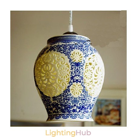 Retro Ceramic lamp lamp Stairs Blue Single Head Chandelier Creative Retro Ceramic lamp lamp Stairs Blue Single Head Chandelier Creative