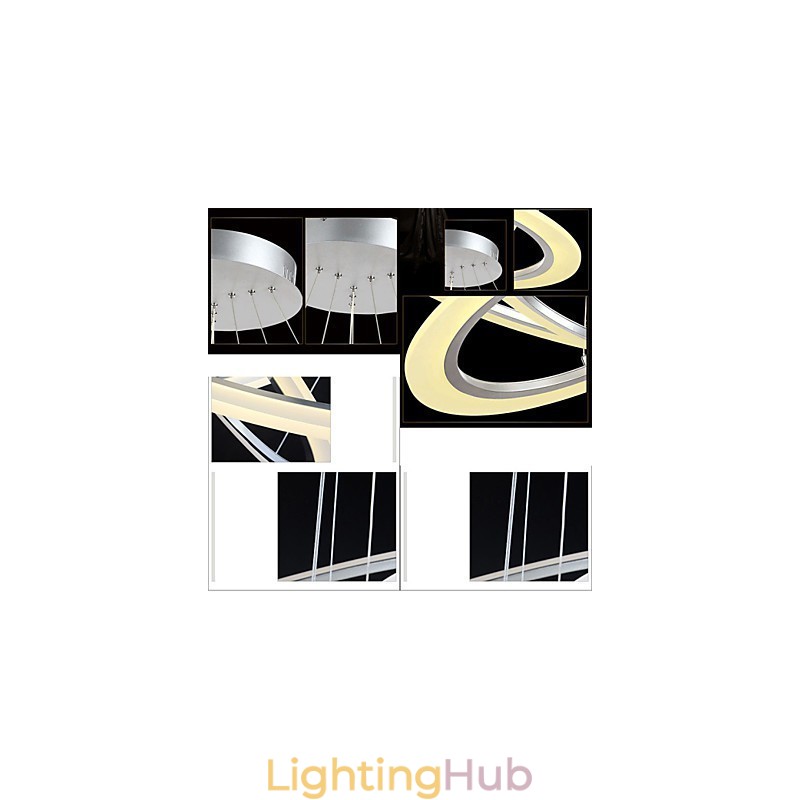 Pendant Light Round Ceiling Chandelier Milky Acrylic Ceiling Lamps with Single Ring