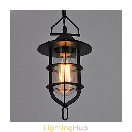 Medium Vintage Black Cage Shape Glass And Metal Cover Pendant Light Medium Vintage Black Cage Shape Glass And Metal Cover Pendant Light