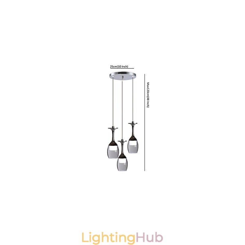 Pendant Lights 3 Lights Round Backplate Modern Contemporary Metal