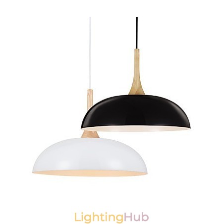 Mini Artistic Pendant Lamp 1 Light Modern Simplicity Black White Finish Aluminum & Wooden Droplight Mini Artistic Pendant Lamp 1 Light Modern Simplicity Black White Finish Aluminum & Wooden Droplight